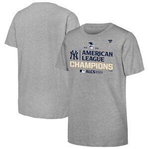 NWT Fanatics New York Yankees 2024 American League Champions Locker Shirt L Gray